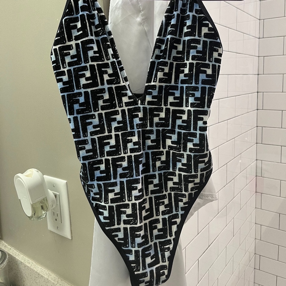 New Fendi Joshua Vides FF Print Swimsuit Size M